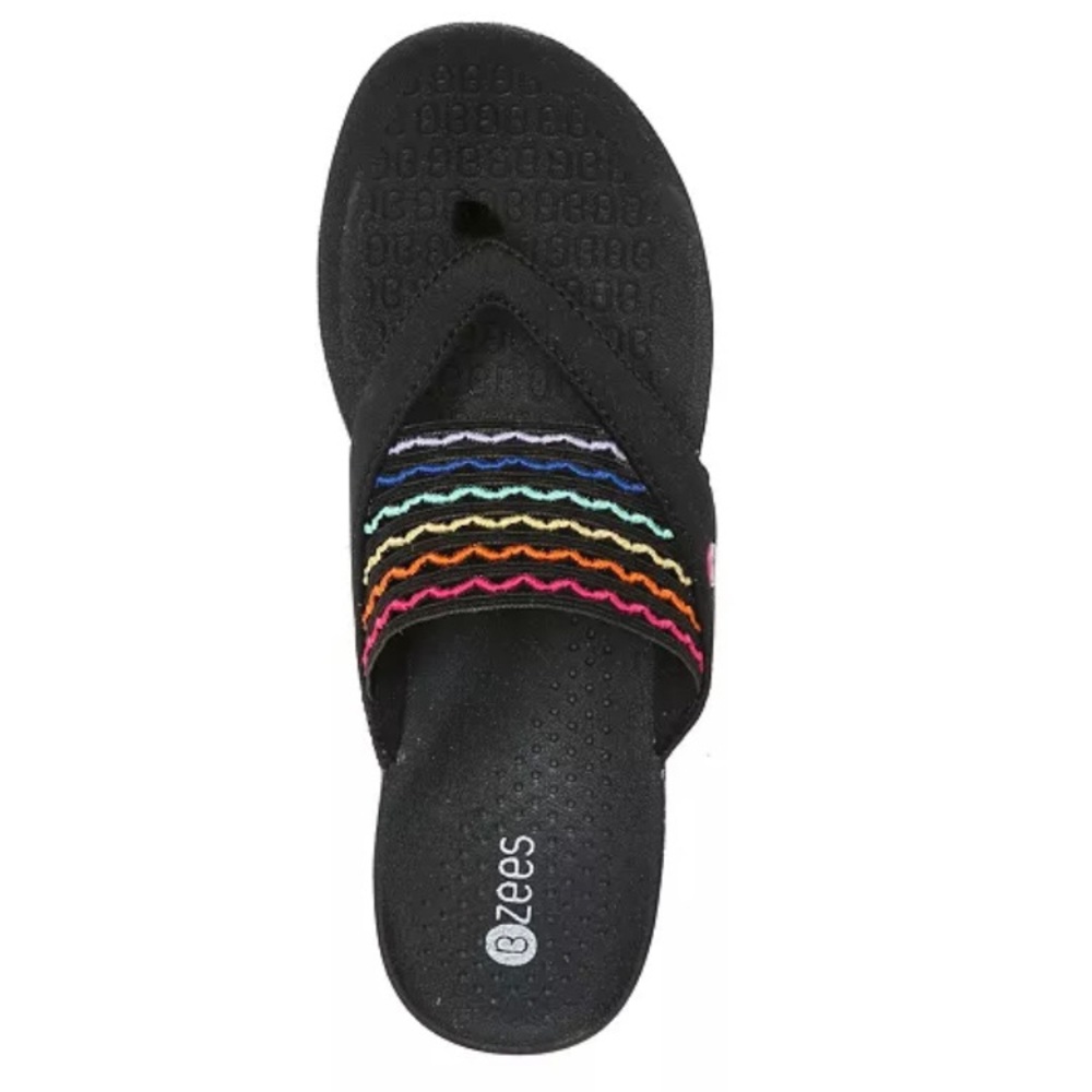 Bzees Washable Slip On Fit Stretch Uppers w/Thongs Post